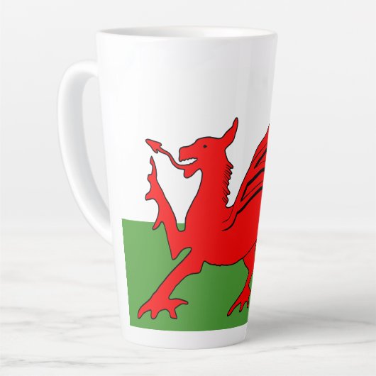 レッドドラゴンウェールズ国旗 カフェラテマグ (左アングル)