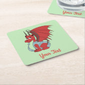 レッドドラゴンカートゥーンスクエア紙コースター スクエアペーパーコースター (アングル)