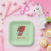 レッドドラゴンカートゥーン紙プレート ペーパープレート (パーティー)