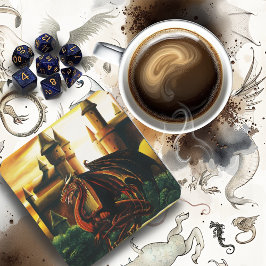 レッドドラゴンキャッスルファンタジー スクエアペーパーコースター