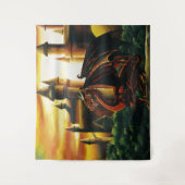 レッドドラゴンキャッスルファンタジー タペストリー (正面)