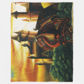 レッドドラゴンキャッスルファンタジー フリースブランケット (正面)