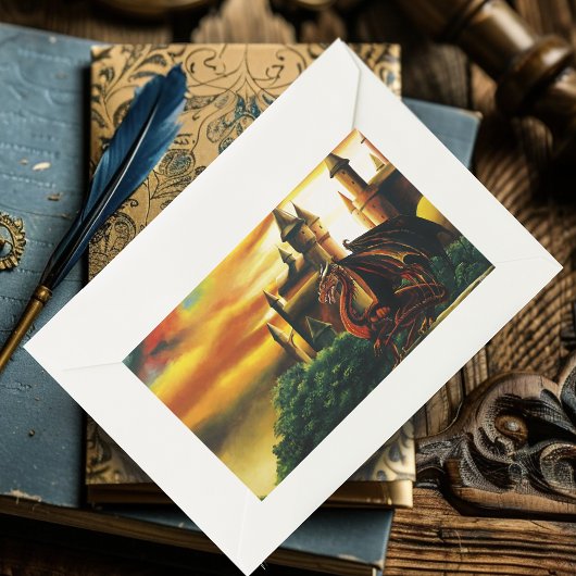 レッドドラゴンキャッスルファンタジー 長方形シール