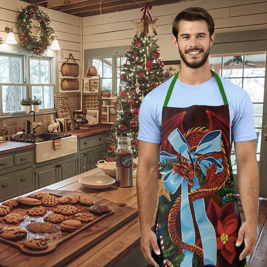 レッドドラゴンクリスマスリース エプロン
