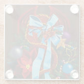 レッドドラゴンクリスマスリース ガラスコースター (裏面)