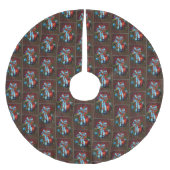 レッドドラゴンクリスマスリース ブラッシュドポリエステルツリースカート (正面)