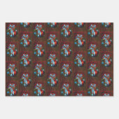 レッドドラゴンクリスマスリース ラッピングペーパーシート (正面3)