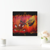 レッドドラゴンクロー スクエア壁時計 (ホーム)