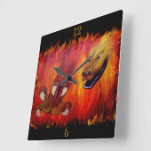 レッドドラゴンクロー スクエア壁時計 (傾斜)