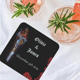 レッドドラゴンソードバラ スクエアペーパーコースター