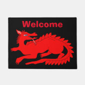 レッドドラゴンデザイン ドアマット (正面)