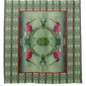 レッドドラゴンフライオンドウッドフルーツ抽象芸術 シャワーカーテン (正面)