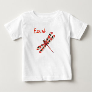 レッドドラゴンフライ名前をカスタムするシャツ ベビーTシャツ