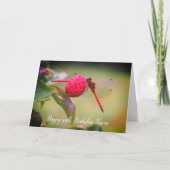 レッドドラゴンフライ自然パーソナライズされた誕生日 カード (正面)