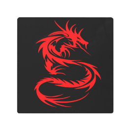 レッドドラゴンメタルウォールアート メタルプリント