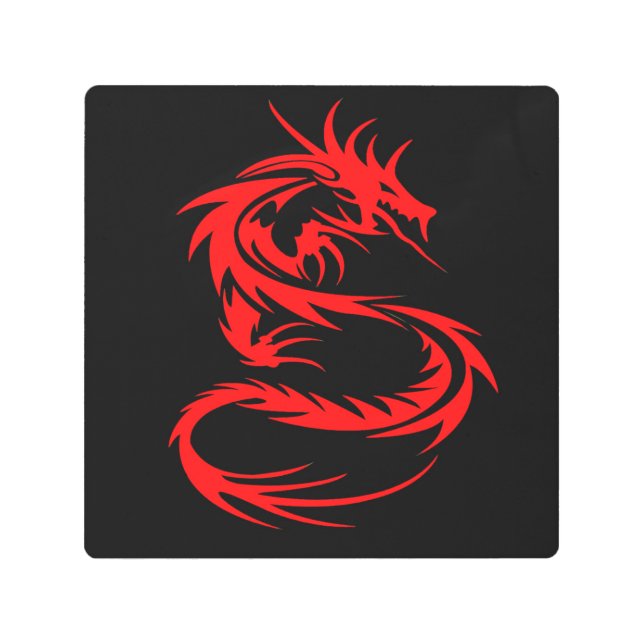 レッドドラゴンメタルウォールアート メタルプリント (正面)