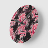 レッドドラゴン銀河系 ラウンド壁時計 (傾斜)