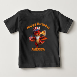 レッドドラゴン（6e）愛国少年Tシャツ ベビーTシャツ