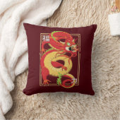 レッドドラゴ中国のン装飾用クッション クッション (ブランケット)