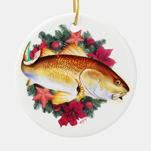 レッドドラマーのクリスマス セラミックオーナメント (正面)