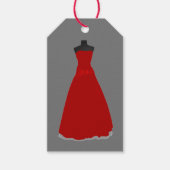 レッドドレスウェディングパーティギフトラベル ギフトタグ (正面)