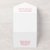 レッドドレススウィート16フローラ16 ガーリー エレガント オールインワン招待状 (外側)