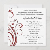 レッドドレスハートスワーズエレガントホワイトキンセアニェラ 招待状 (裏面)