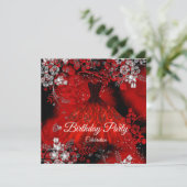 レッドドレスフェザーシルバーバースデーパーティー 招待状 (スタンド正面)