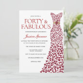 レッドドレスフォーティアンドファブラス40th誕生日パーティー 招待状 (スタンド正面)