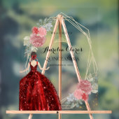 レッドドレスフローラ幾何学的クインセニェラ誕生日 アクリルサイン (ニュートラル)