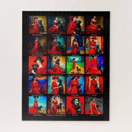 レッドドレスブラックドッグアートムーブメント ジグソーパズル