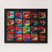 レッドドレスブラックドッグアートムーブメント ジグソーパズル (横)