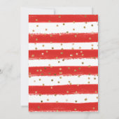 レッドドレスブルネットプリンセススウィート16 招待状 (裏面)