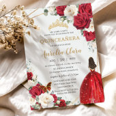 レッドドレスホワイトローゼスフローラガール金ゴールドキンセアニラ 招待状