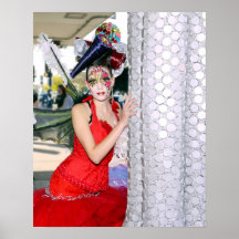 レッドドレスポスターウォールアートのモデル