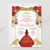 レッドドレスメキシカンフラワークインセアニラ 招待状 (正面)