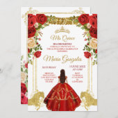 レッドドレスメキシカンフラワークインセアニラ 招待状 (正面/裏面)