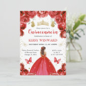 レッドドレスレッドヘアプリンセスキンセアニェラ 招待状 (スタンド正面)