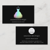 レッドドレスロゴファッションブティックホログラフィックショップ 名刺 (正面/裏面)