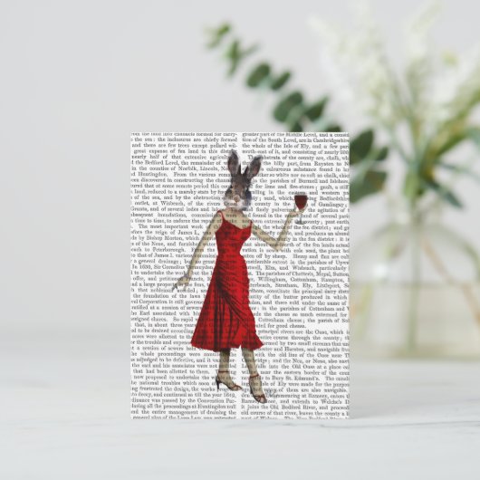 レッドドレス姿のウサギ ポストカード (スタンド正面)