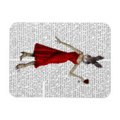 レッドドレス姿のウサギ マグネット (横)