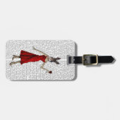 レッドドレス姿のウサギ ラゲッジタグ (正面横)