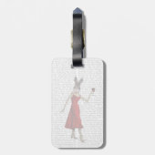 レッドドレス姿のウサギ ラゲッジタグ (裏面縦)