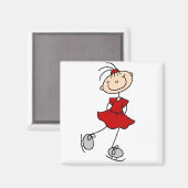 レッドドレス姿スケーターTシャツとギフト マグネット (正面/裏面)