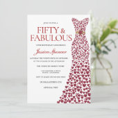 レッドドレス50フィフティ&素晴らしい50th誕生日パーティー 招待状 (スタンド正面)