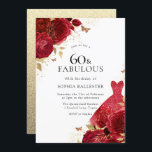 レッドドレス&バラ金ゴールドグリッター60th誕生日 招待状<br><div class="desc">レッドドレス&バラ金ゴールドグリッター60th誕生日招待状もっとエレガントフローラデザイン私たちの店！一致するコレクションをストアで参照</div>