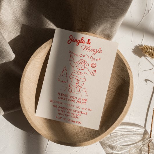 レッドドレンジングル&ミングルクリスマスサンタパーティー 招待状