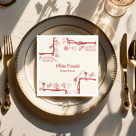 レッドドードルタスアモーレイタリアンブライダルシャワー スタンダードカクテルナプキン