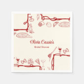 レッドドードルタスアモーレイタリアンブライダルシャワー スタンダードカクテルナプキン (正面)