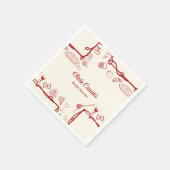 レッドドードルタスアモーレイタリアンブライダルシャワー スタンダードカクテルナプキン (角)